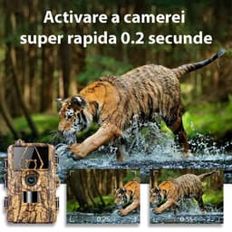 Camera de vanatoare, Rezolutie 8K, Foto 60MP, SIM 4G iOS si Android, IR Nocturna 30M, IP66 Impermeabila, Senzor Ultra-rapid 0.2 Secunde, Card Memorie - imagine 8