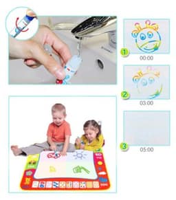 Covoras pentru desen cu apa, 2 markere incluse, reutilizabil, 58x78 cm, Multicolor - 4