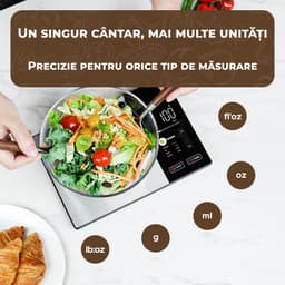 Cantar bucatarie Bluetooth cu calculator nutritional, aplicatie în limba romana, 5 kg, ecran TFT - imagine 9
