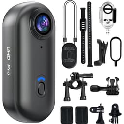 Cameră video corporală UHD 4K WiFi, 10 accesorii, unghi 120, înregistrare în buclă, microSD max 256GB, 800mAh, zgardă POV pet, montare magnetică, carcasă waterproof, kit accesorii: adeziv plat/curb, clemă ghidon, adaptor trepied - imagine 1