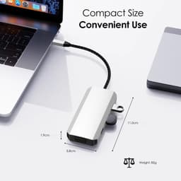 Docking Station USB-C 7 in 1, 1 x DP 4k 60Hz, 1 X HDMI 4k 60Hz, 1 x HDMI 4k 30Hz, 1 x VGA Full HD 60Hz, 3 X USB, Plug & Play Windows si Mac OS - imagine 2