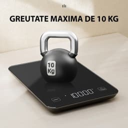 Cantar de Bucatarie Inteligent, Calculator de Calorii, Indici Nutritionali, Tara, Precizie Mare 1g, Max. 10 KG, Baterii Incluse - 4