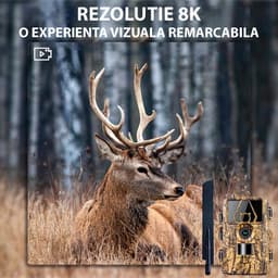 Camera de vanatoare, Rezolutie 8K, Foto 60MP, SIM 4G iOS si Android, IR Nocturna 30M, IP66 Impermeabila, Senzor Ultra-rapid 0.2 Secunde, Card Memorie - imagine 3