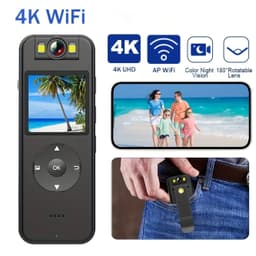 Camera Video Sport UHD, Rezolutie 4K, Senzor CMOS, WiFi, Filmeaza pe Timp de Noapte, Rotire Obiectiv 180°, Lanterna, Suport Prindere Bicicleta, Magnet - 1