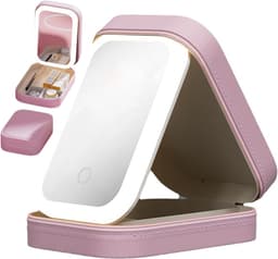 Geanta Organizator Cosmetice cu Oglinda LED, Touch, Reincarcabila, Cadou Perfect - imagine 1