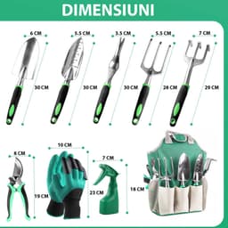 Set unelte de gradinarit, 82 de bucati, otel inoxidabil, manere din cauciuc, geanta inclusa - 2