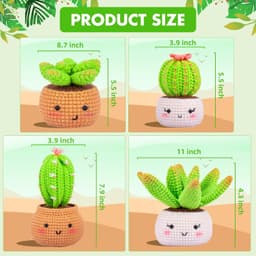 Set Crosetat pentru Copii, Model 4 Cactusi, Tutorial Video Inclus, 30-40% Mai Multe Fire - 4