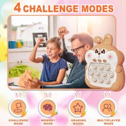 Pop It Jucarie Electronica, 999 de Nivele Fiferite, 7 Moduri de Jocuri Noi, Model Iepuras - 4