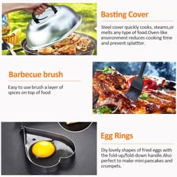 Set 35 Ustensile pentru Gratar, Otel Inoxidabil Premium, Genta si Sort Cadou - 4