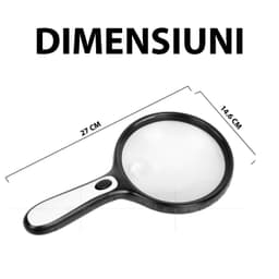 Lupa mare rotunda cu 4 LED-uri, marire 5X - 15X, 4 baterii AAA, diametru 14.6 cm - imagine 5