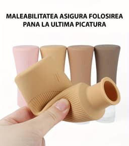 Set 17 Recipiente Calatorie, Rezistente la Scurgeri, Maleabile, Perie Curatare, Gentuta Cosmetice - imagine 4