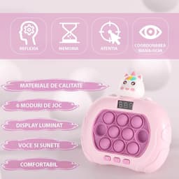 Jucarie Pop It Electronica cu Display, 999+ de nivele diferite, 6 moduri de joc - 4