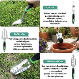 Set unelte de gradinarit, 82 de bucati, otel inoxidabil, manere din cauciuc, geanta inclusa - 3