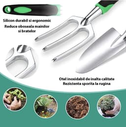 Set unelte de gradinarit, 82 de bucati, otel inoxidabil, manere din cauciuc, geanta inclusa - 4