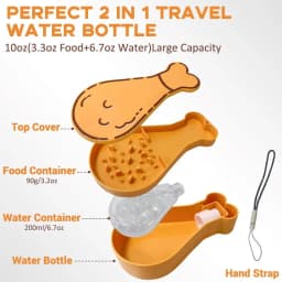 Sticlă apă pentru câini cu compartimente separate pentru apă și hrană