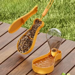 Sticlă de apă pentru câini, compartimente pentru apă și hrană