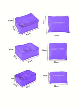 Set 6 Organizatoare pentru Calatorie, Ideale pentru Valiza, Troler, Marimi Diferite - imagine 48