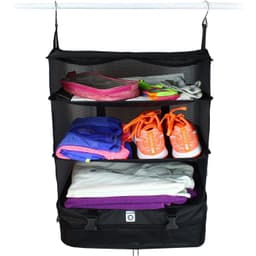 Organizator Pliabil de Bagaje, 3 Nivele, Compartiment pentru Pantofi, Raft de Depozitare, Impermeabil, Portabil, Dimensiune 40 x 26 x 54 cm, Negru - imagine 8