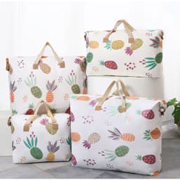 Geanta Mare de Depozitare, Ideala pentru Calatorie, Bagaje, Jucarii, Cumparaturi, Impermeabila, Fermoar Metalic, Model Ananas, 80 x 56 CM - imagine 1