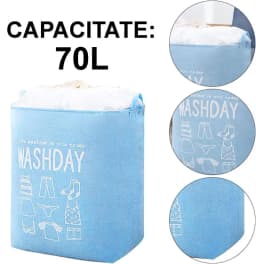 Cos de rufe pliabil cu capacitate de 70L