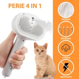 Perie cu Abur pentru Animale de Companie, 4 in 1, Masaj, Indeparteaza Parul, Curatare, Incarcare USB-C, Sterilizare cu UV - 4