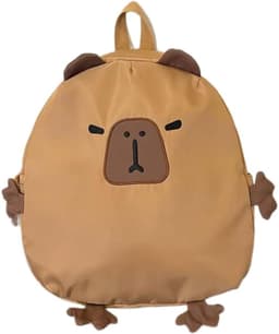 Ghiozdan Capybara, 4 Compartimente, Material Canvas Rezistent si Impermeabil, pentru Scoala, Gradinita, Casual, 38 x 33 x 11 CM - imagine 1