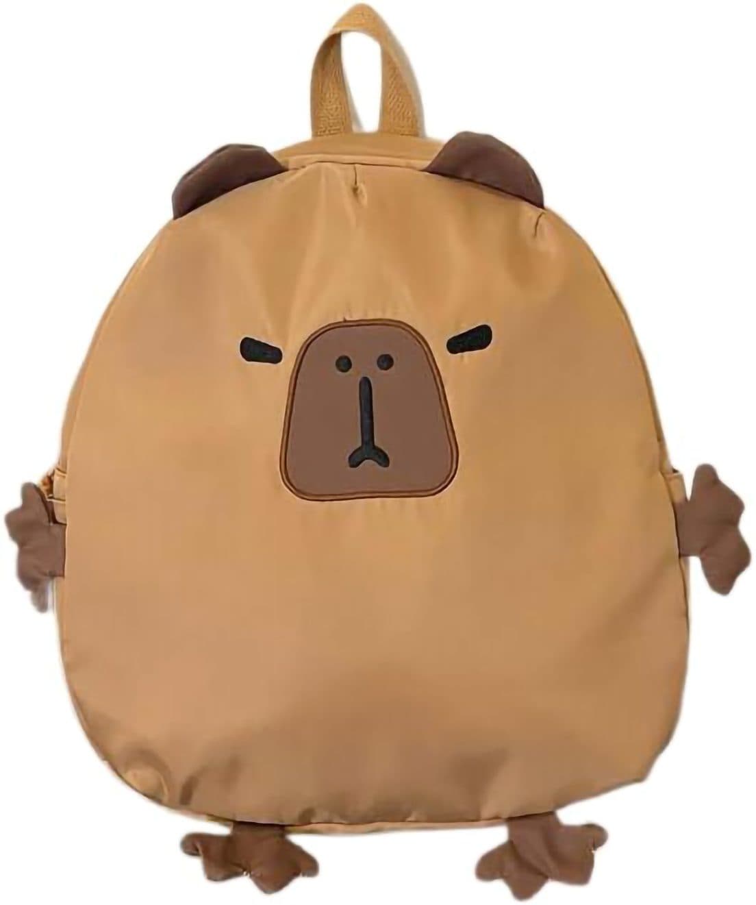 Ghiozdan Capybara, 4 Compartimente, Material Canvas Rezistent si Impermeabil, pentru Scoala, Gradinita, Casual, 38 x 33 x 11 CM