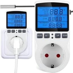 Priza cu Termostat, Programabila, Automatizare Climatizare, 16A, 230V, Sonda Temperatura 1.7M, Ignifuga - 1