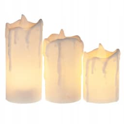 Set de 3 lumanari LED cu efect de ceara și flacără constantă