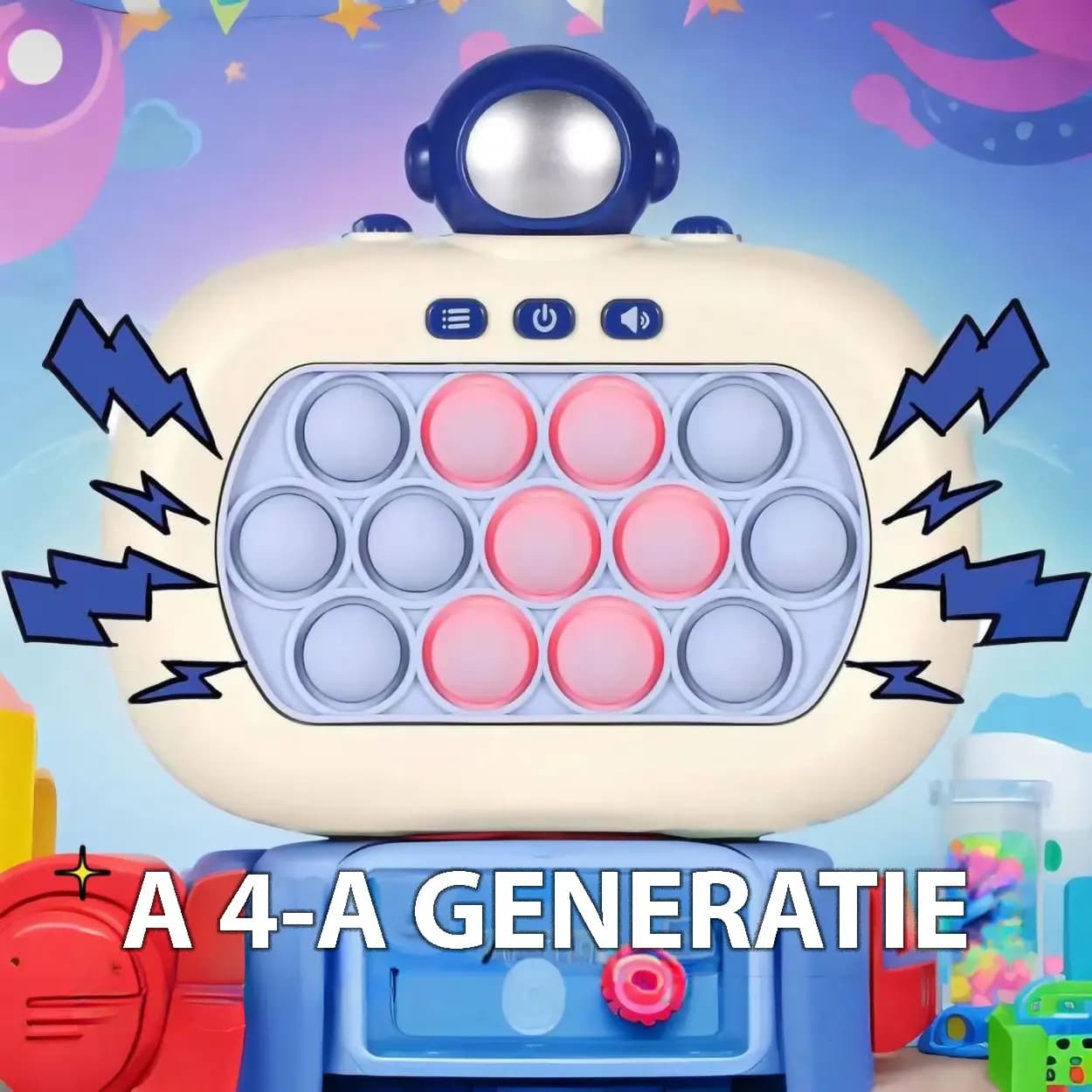 Jucărie Pop It Electronică, Versiune Nouă cu 13 Butoane, 999+ Nivele, Model Astronaut, Antistres, Senzorială