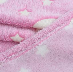 Pătură Pufoasă Fosforescentă, Steluțe Glow in The Dark, Fleece Moale, Călduroasă, 2 Persoane, 150x200 cm, Roz - imagine 3