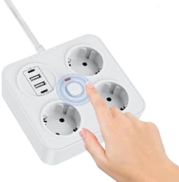 Prelungitor Multifunctional, 3 x Prize, 3250w, 2 x USB-A, 2 x PD USB-C, Cablu 2M, Tehnologie IQ, Ignifug, Protectie Copii, Protectie Supratensiune - 3