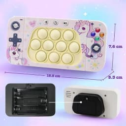 Jucarie Pop It Tip Consola, Model Unicorn, Butoane Iluminate, Joc Educativ, Antistres, Roz - 4