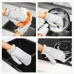 Manusa Abraziva care Nu Zgarie, Multifunctionala, Reutilizabila, Indeparteaza Grasimea si Arsura, Curata Legume - 2