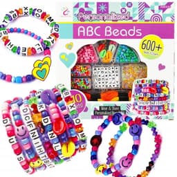 Set Creativ de Mărgele pentru Brățări, 600 Piese, Litere, Scoici, Elastice - 3