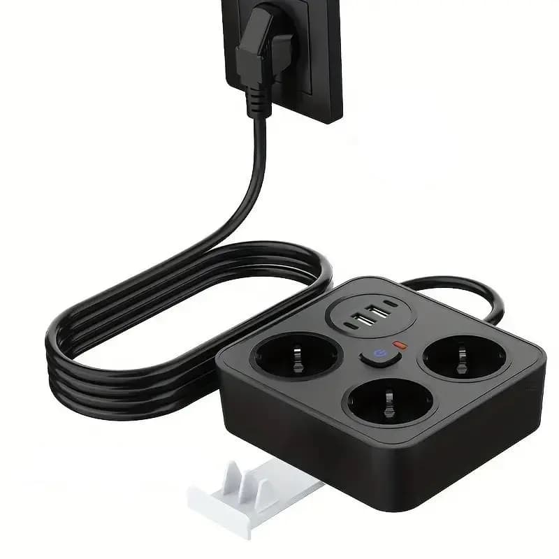 Prelungitor Multifunctional, 3 x Prize, 3250w, 2 x USB-A, 2 x PD USB-C, Cablu 2M, Tehnologie IQ, Ignifug, Protectie Copii, Protectie Supratensiune
