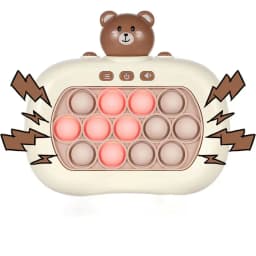 Jucarie Pop It Electronica, Versiune Noua cu 13 Butoane, 999+ Nivele, Model Ursulet, Antistres, Senzoriala, Ajuta Memoria si Indemanarea - imagine 1