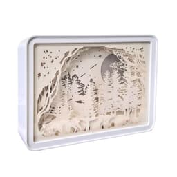 Lampă 3D Decor de Iarnă, Model cu Decupaje din Hartie, Iluminare LED, Alimentare USB sau Baterii - 4