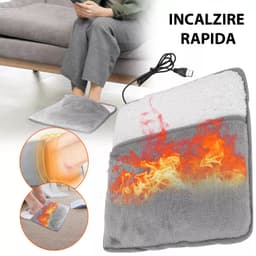 Incalzitor de Picioare, Incalzire Rapida, Lavabil, Moale, Confortabil, Portabil, Incarcare USB, 30 x 29 cm, Gri - imagine 3