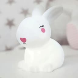 Lampa de Veghe pentru Copii Iepuras, LED, Baterii LR44, Alb - imagine 5