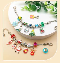 Calendar Advent 24 Piese, Charmuri și Brățări Tematice, Motive Festive, 20 x 17 cm - 2