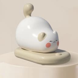 Lampa de veghe cu LED, pisicuță albă, perfectă pentru copii.