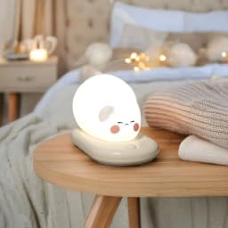 Lampa de veghe pentru copii, albă, în formă de pisicuță, cu senzor tactil
