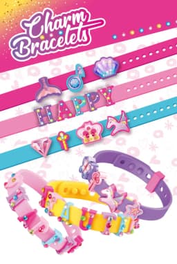 Set brățări creative pentru copii cu accesorii și stikere incluse.