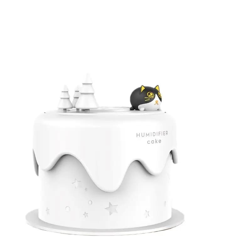Umidificator Aromaterapie, 300 ml, Lumina RGB, Model Tort Pisica, Alimentare USB