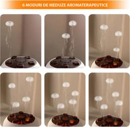 Difuzor Aromaterapie 2 in 1, Model Vulcan cu aburi Meduza, 250 ml, LED, Sincronizare Muzica, Timer si Auto Oprire - 2