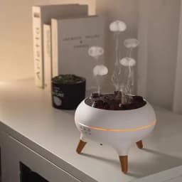 Difuzor Aromaterapie 2 in 1, Model Vulcan cu aburi Meduza, 250 ml, LED, Sincronizare Muzica, Timer si Auto Oprire - 1