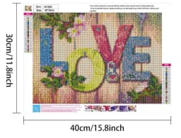 Dimensiuni goblen cu diamante 5D Love 30x40 cm