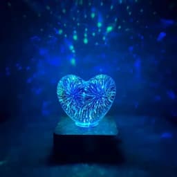 Lampa inima lumina albastra