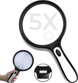 lupa mare cu marire x5 si diametru de 14,6 cm